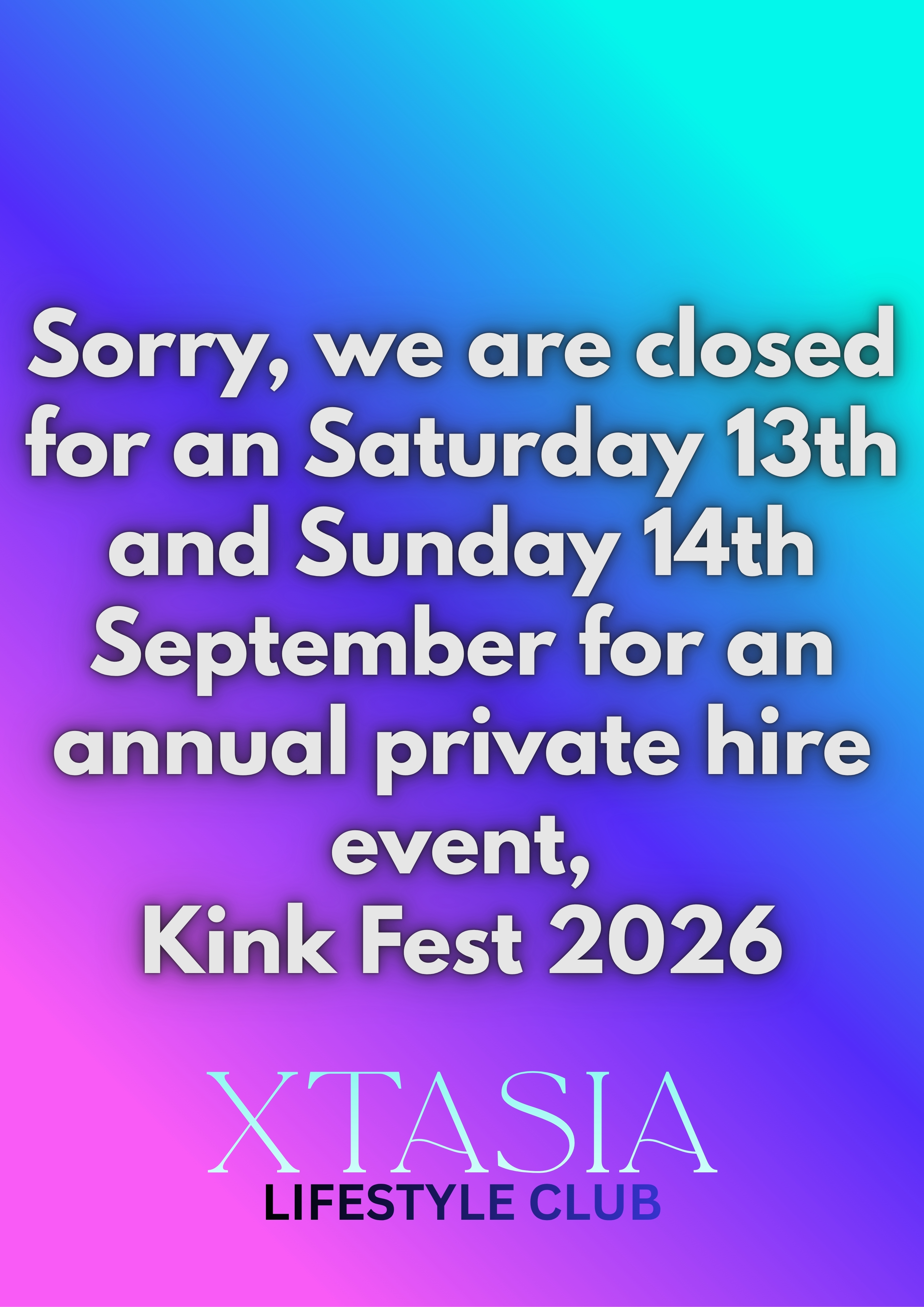 Closed For An Annual Private Hire Event poster